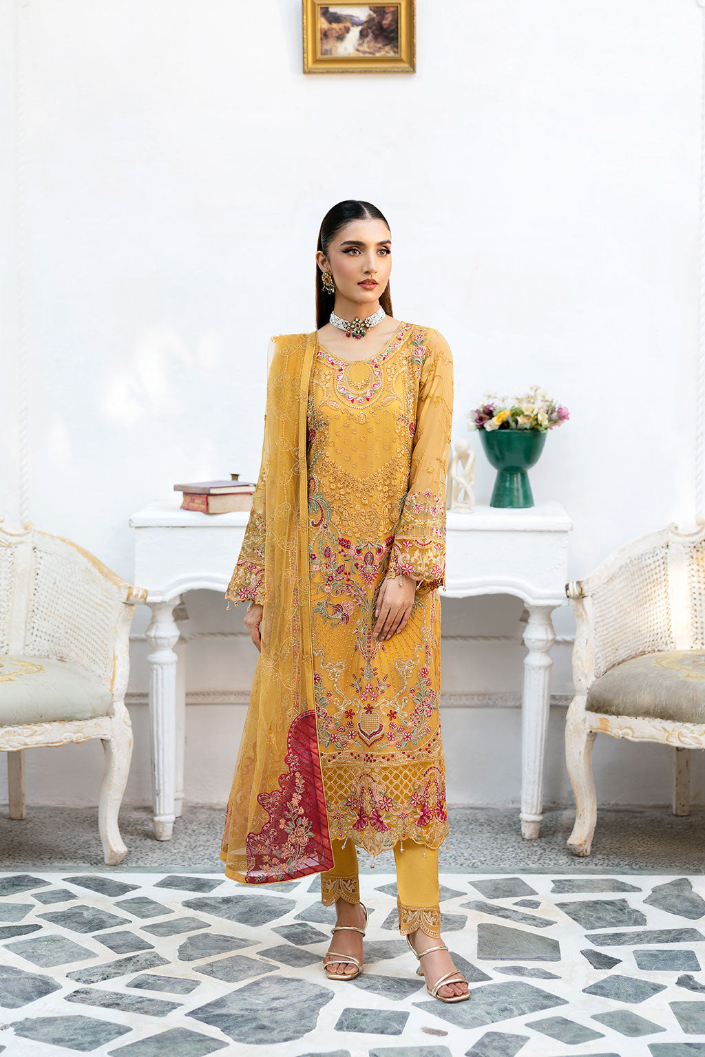 Ramsha | Chevron Chiffon Collection | A-1004 - House Of Anaya