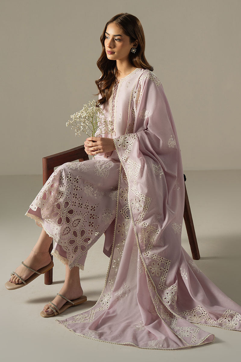 Cross Stitch | Chikankari Lawn 25 | LILAC BLOOM - House Of Anaya