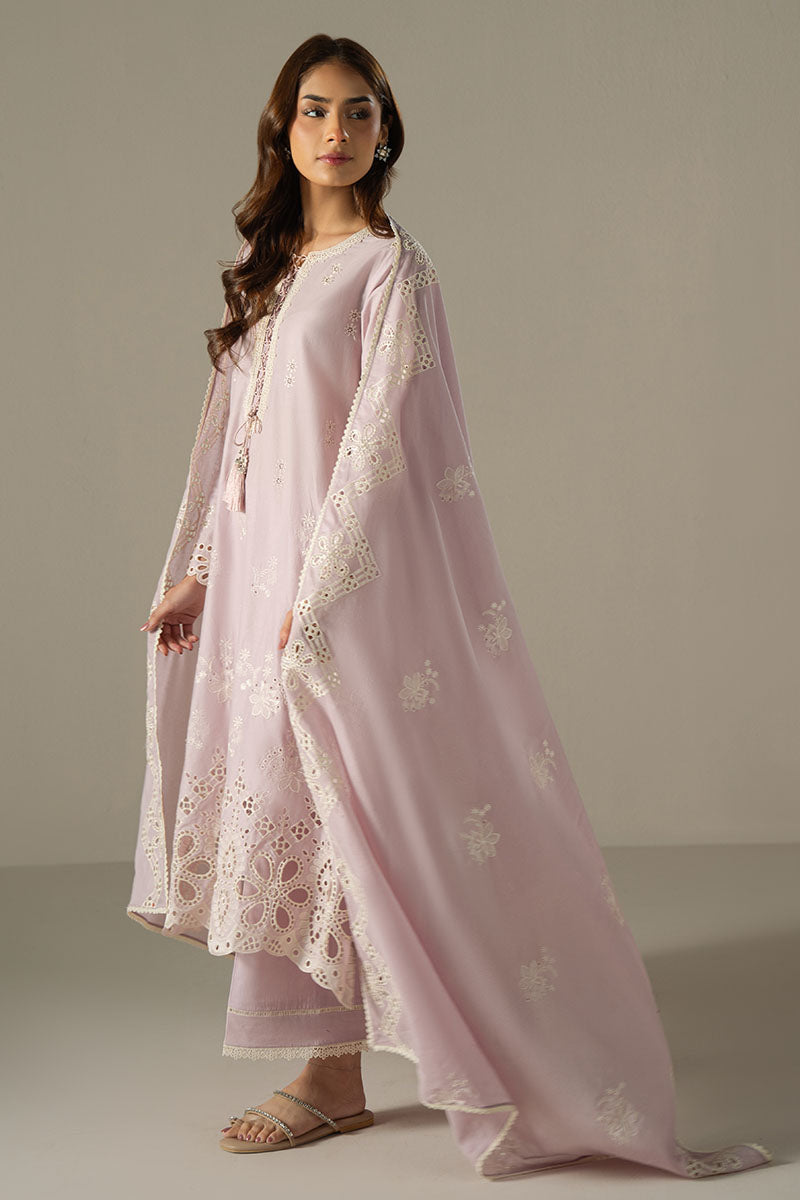 Cross Stitch | Chikankari Lawn 25 | LILAC BLOOM - House Of Anaya