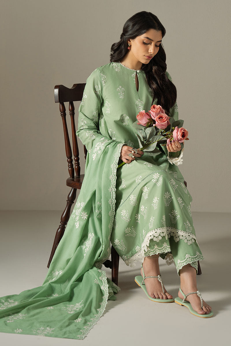 Cross Stitch | Chikankari Lawn 25 | SAGE GARDEN - House Of Anaya