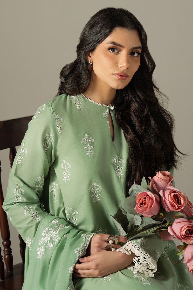 Cross Stitch | Chikankari Lawn 25 | SAGE GARDEN - House Of Anaya