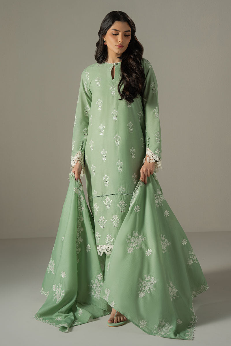 Cross Stitch | Chikankari Lawn 25 | SAGE GARDEN - House Of Anaya