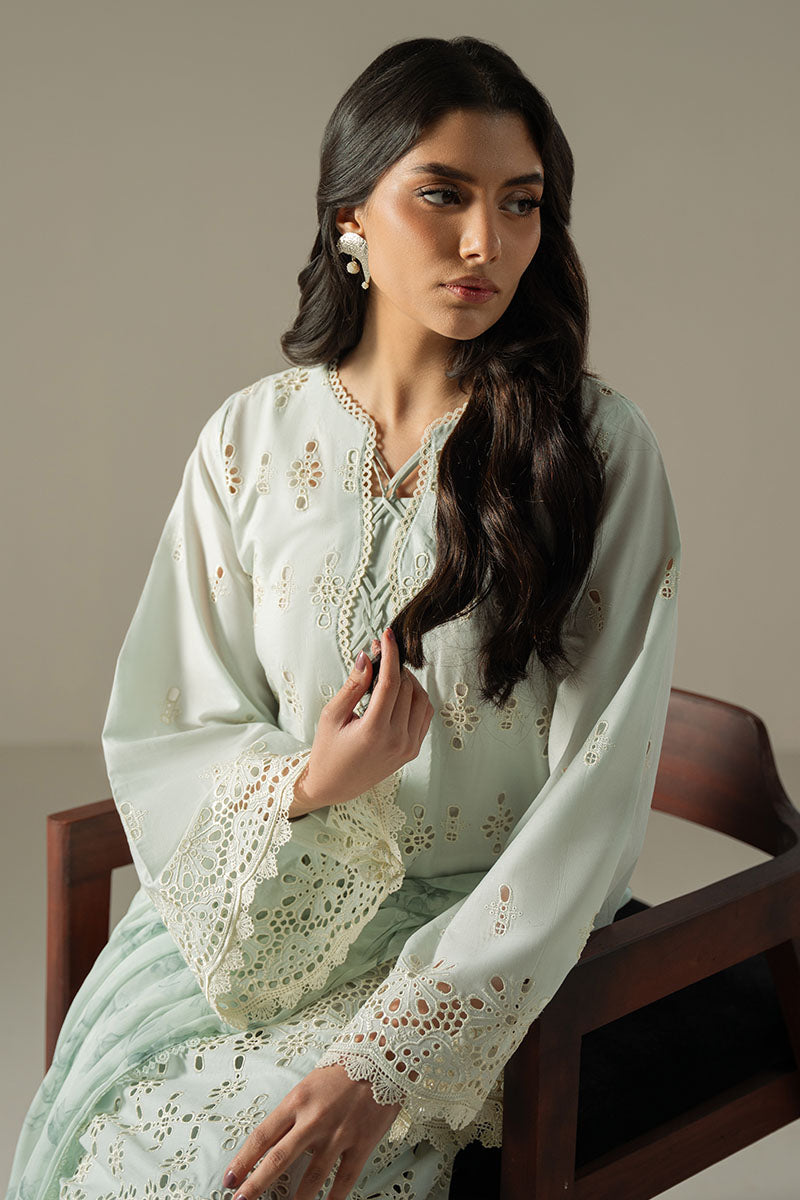 Cross Stitch | Chikankari Lawn 25 | BLUE AURA - House Of Anaya
