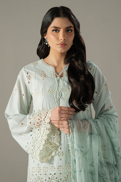 Cross Stitch | Chikankari Lawn 25 | BLUE AURA - House Of Anaya