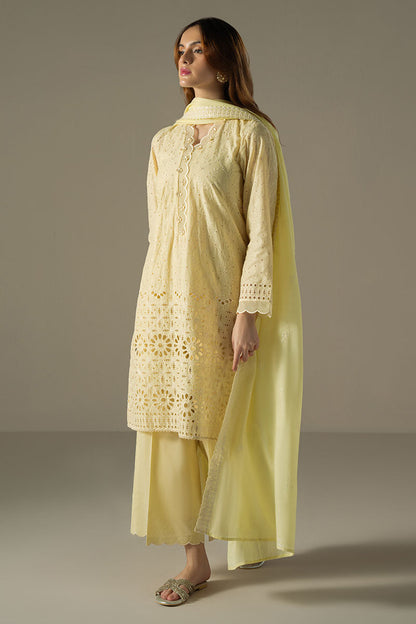 Cross Stitch | Chikankari Lawn 25 | LEMON ZEST - House Of Anaya