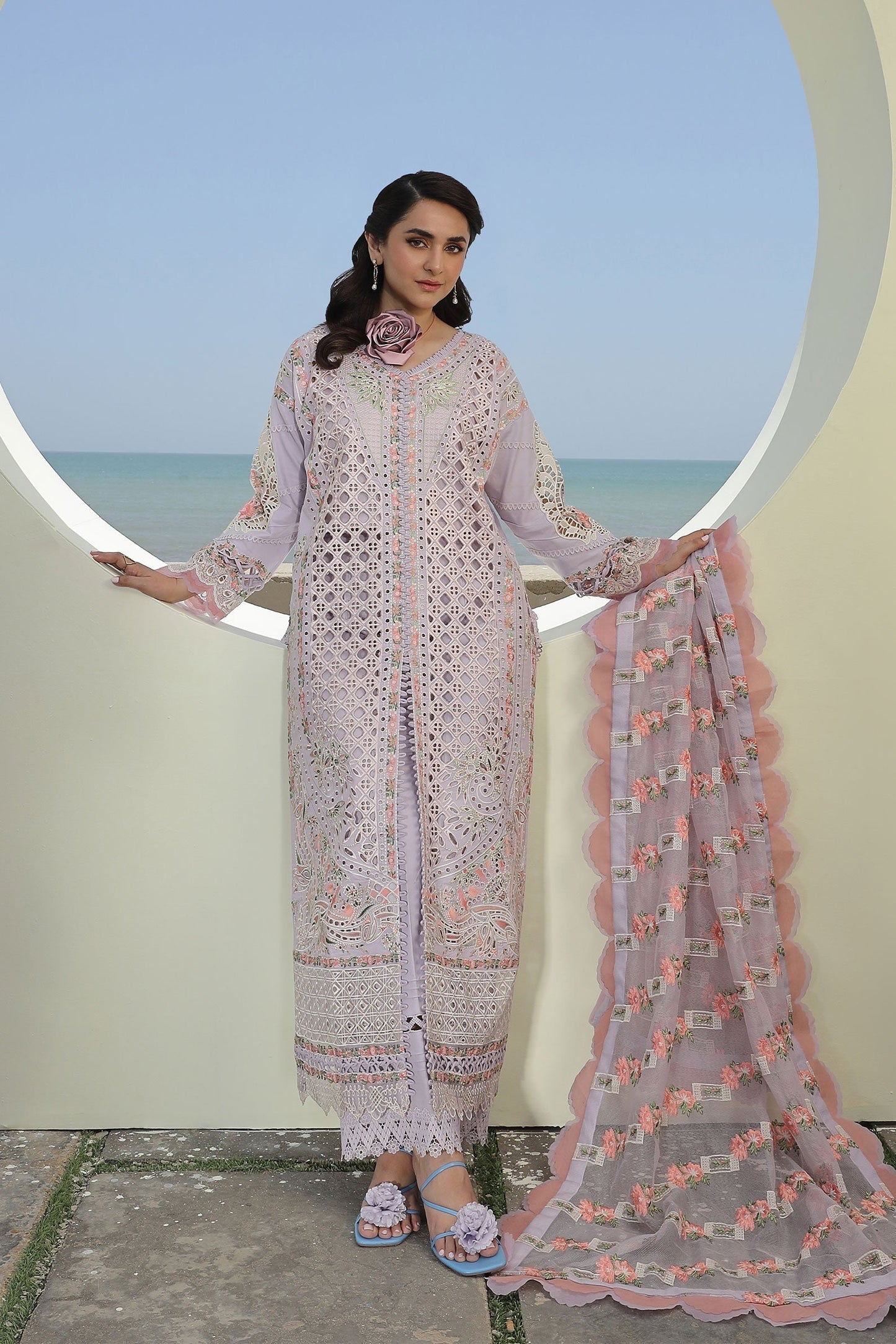 Maryam Hussain | Luxury Lawn 24 | FEROZ - House Of Anaya