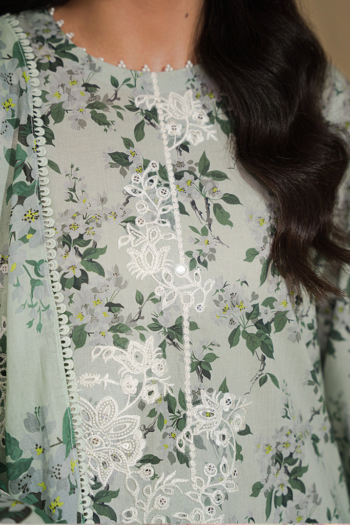 Cross Stitch | Eid Lawn 24 | SAGE SILT - House Of Anaya