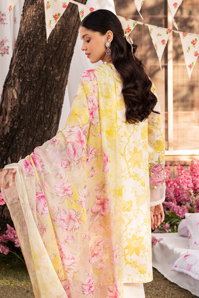 Cross Stitch | Eid Lawn 24 | IVORY GARLAND - House Of Anaya