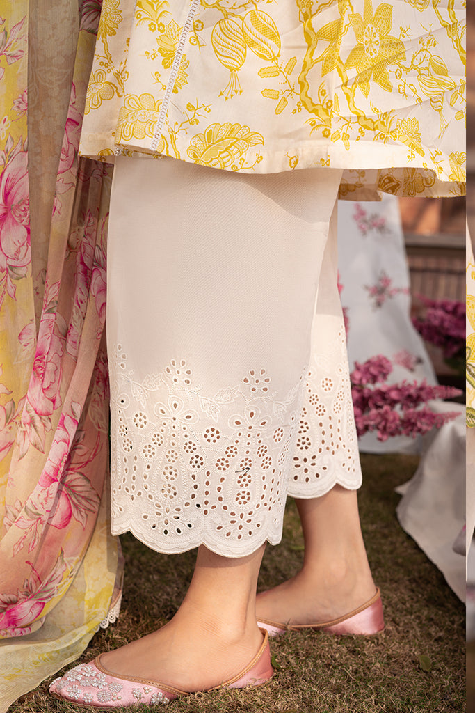 Cross Stitch | Eid Lawn 24 | IVORY GARLAND - House Of Anaya