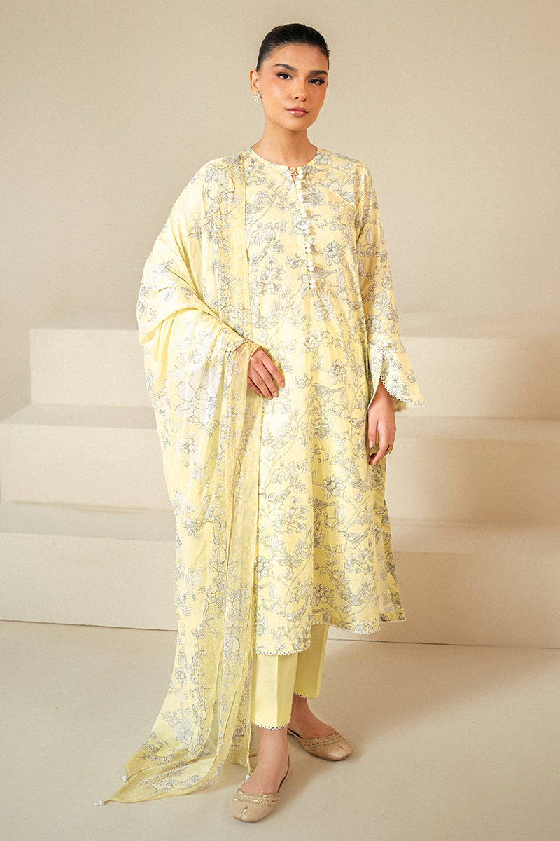 Cross Stitch | Daily Lawn 24 | CREAM BRULEE-3 PIECE LAWN SUIT - House Of Anaya