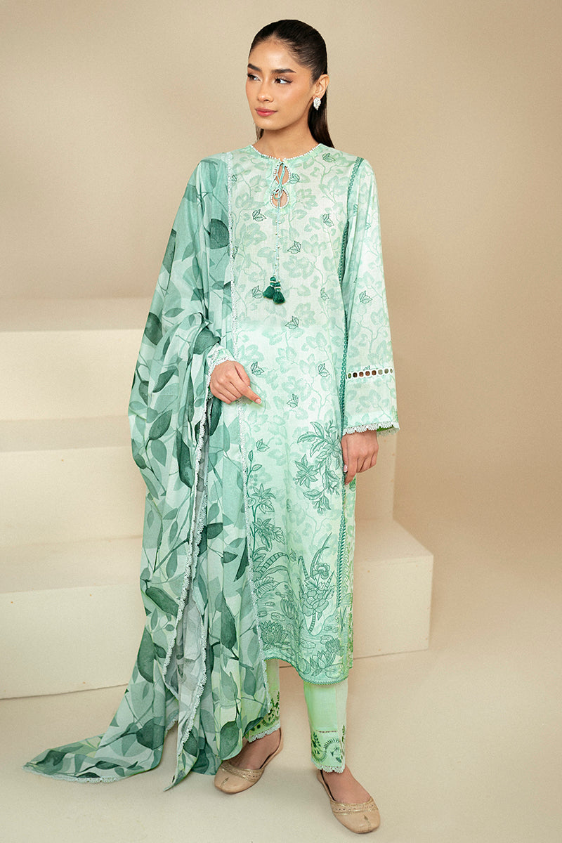 Cross Stitch | Daily Lawn 24 | MINTY MEADOW-3 PIECE LAWN SUIT - House Of Anaya