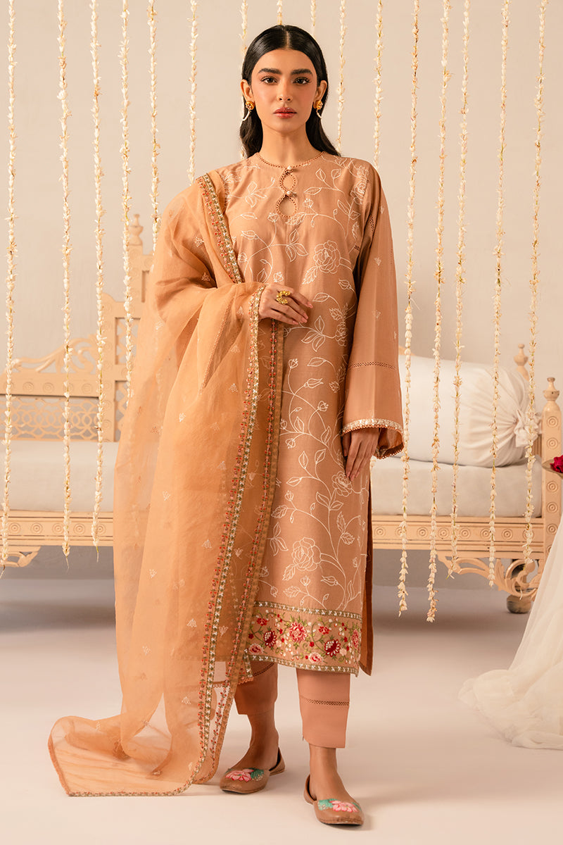 Cross Stitch | Mahiri Embroidered Collection 24 | RUSTIC BROWN - House Of Anaya