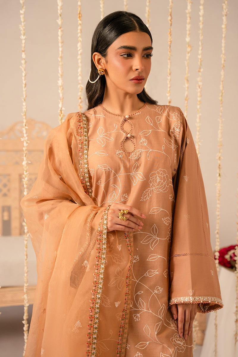 Cross Stitch | Mahiri Embroidered Collection 24 | RUSTIC BROWN - House Of Anaya