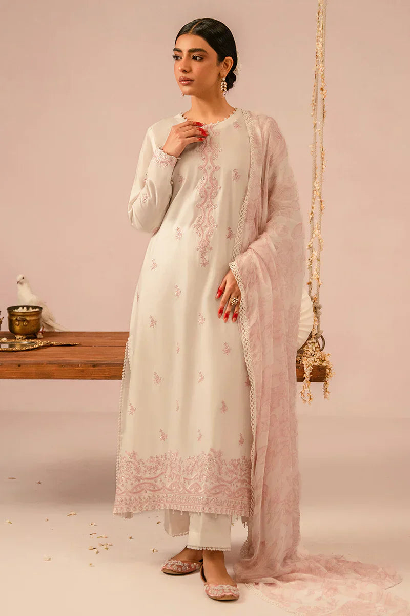 Cross Stitch | Mahiri Embroidered Collection 24 | Ivory Cream - House Of Anaya