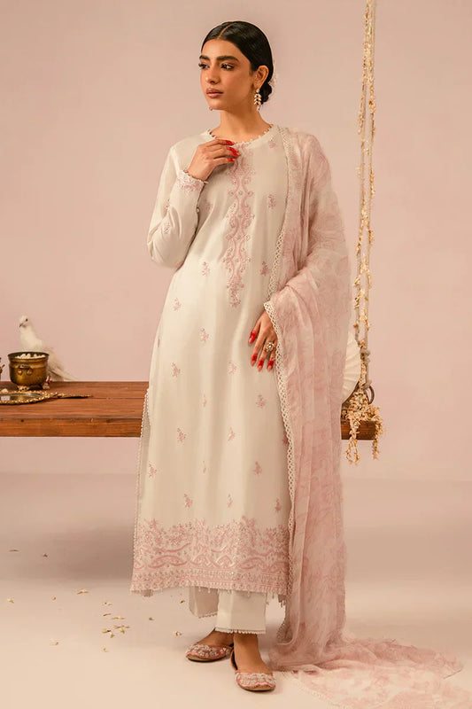 Cross Stitch | Mahiri Embroidered Collection 24 | Ivory Cream - House Of Anaya