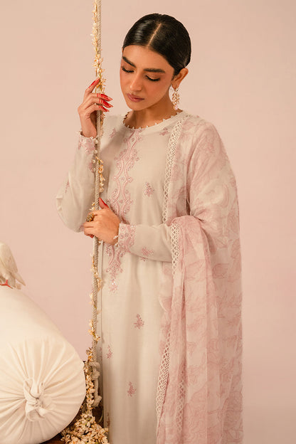 Cross Stitch | Mahiri Embroidered Collection 24 | Ivory Cream - House Of Anaya