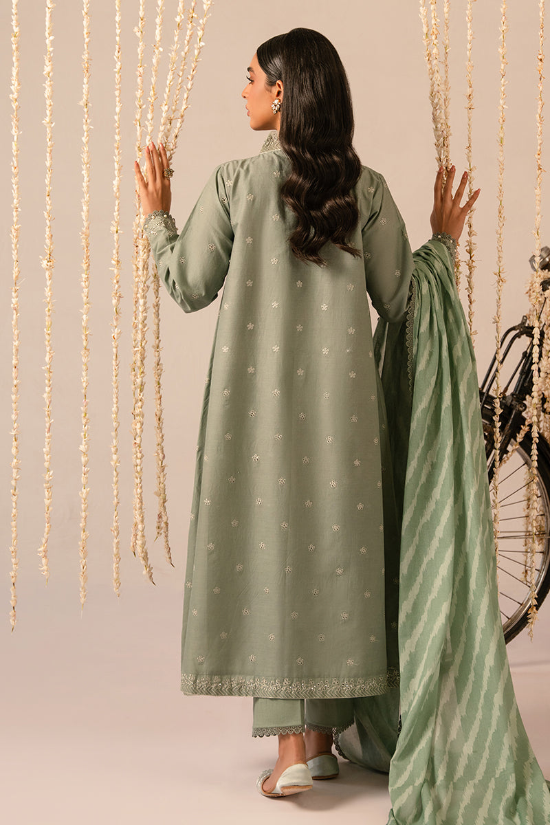 Cross Stitch | Mahiri Embroidered Collection 24 | Sage Green - House Of Anaya