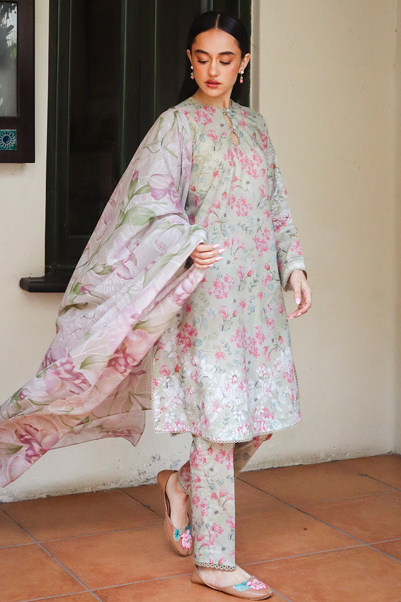 Cross Stitch | Printed Lawn | OLIVE AURA - House Of Anaya