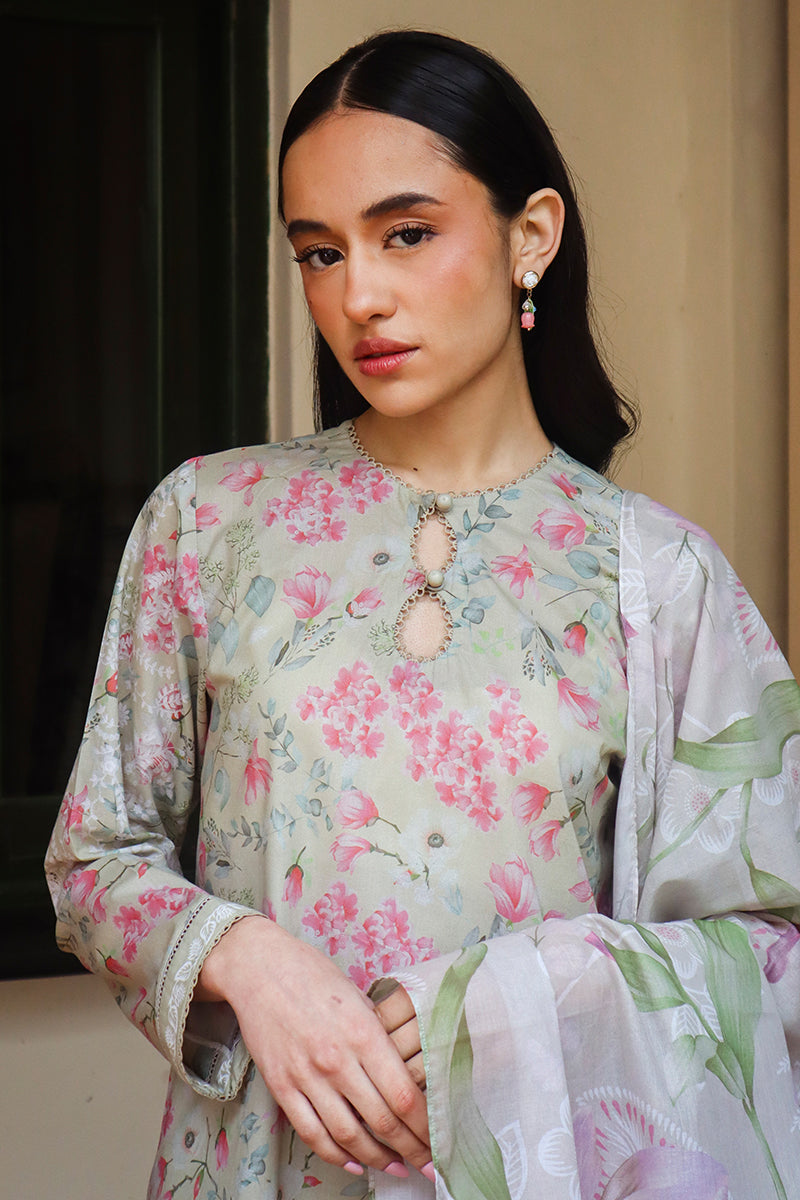 Cross Stitch | Printed Lawn | OLIVE AURA - House Of Anaya