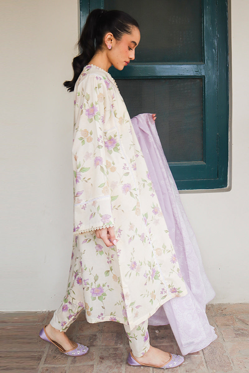Cross Stitch | Printed Lawn | ROSEATE MUSE - House Of Anaya