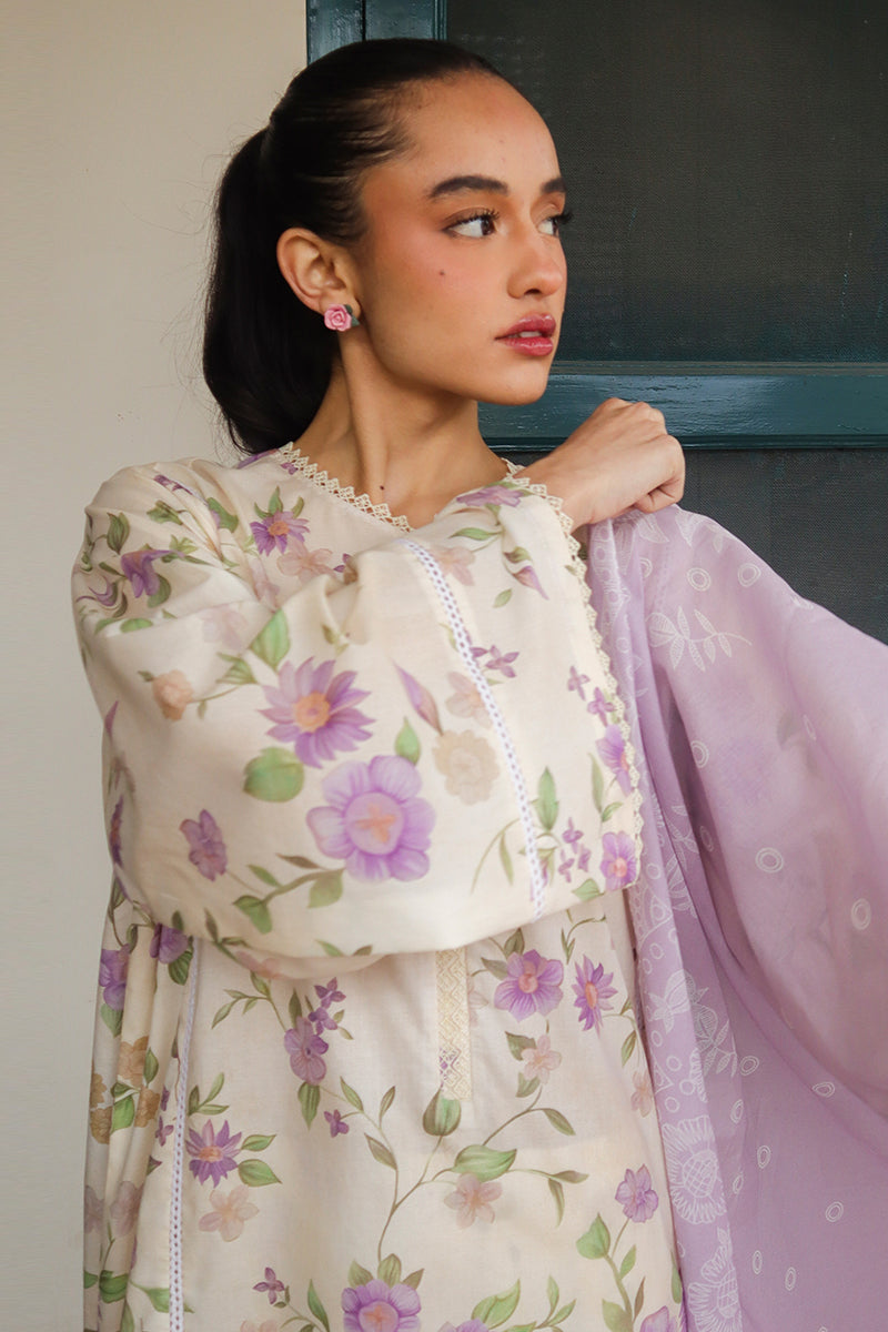Cross Stitch | Printed Lawn | ROSEATE MUSE - House Of Anaya