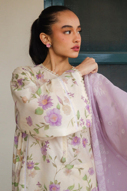 Cross Stitch | Printed Lawn | ROSEATE MUSE - House Of Anaya