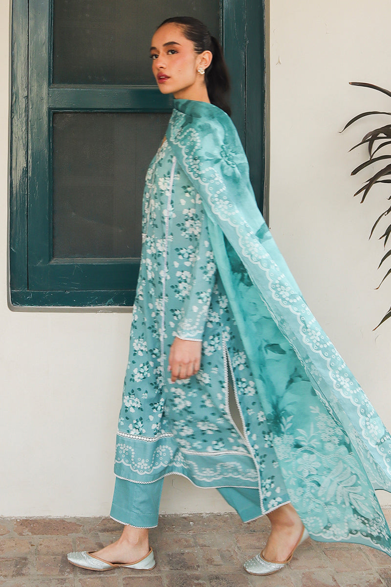 Cross Stitch | Printed Lawn | BLUE CHARM - House Of Anaya