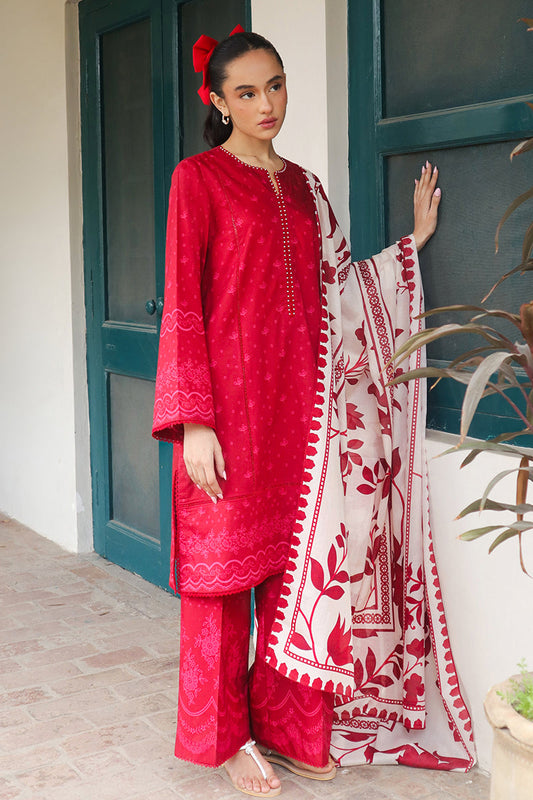 Cross Stitch | Printed Lawn | SCARLET SAGE - House Of Anaya