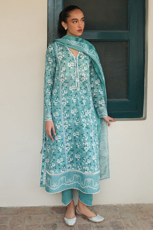 Cross Stitch | Printed Lawn | BLUE CHARM - House Of Anaya
