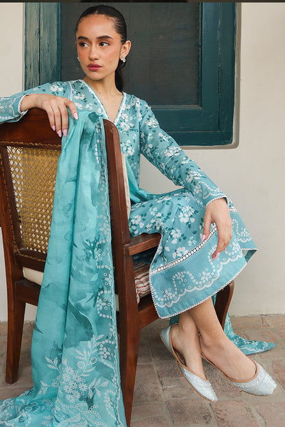 Cross Stitch | Printed Lawn | BLUE CHARM - House Of Anaya