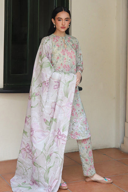 Cross Stitch | Printed Lawn | OLIVE AURA - House Of Anaya