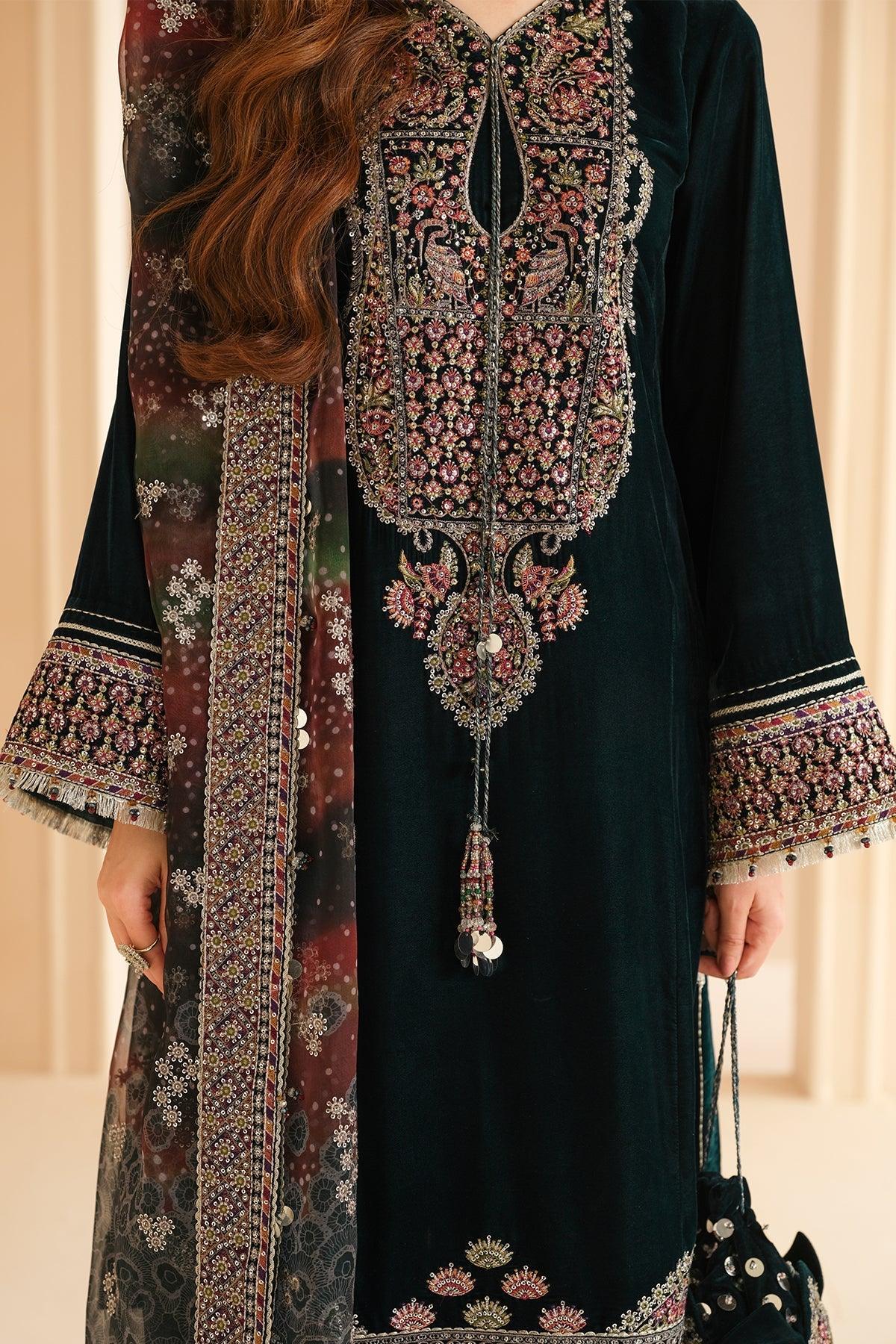 JAZMIN__Embroidered Velvet Formal VF-2039 - House Of Anaya