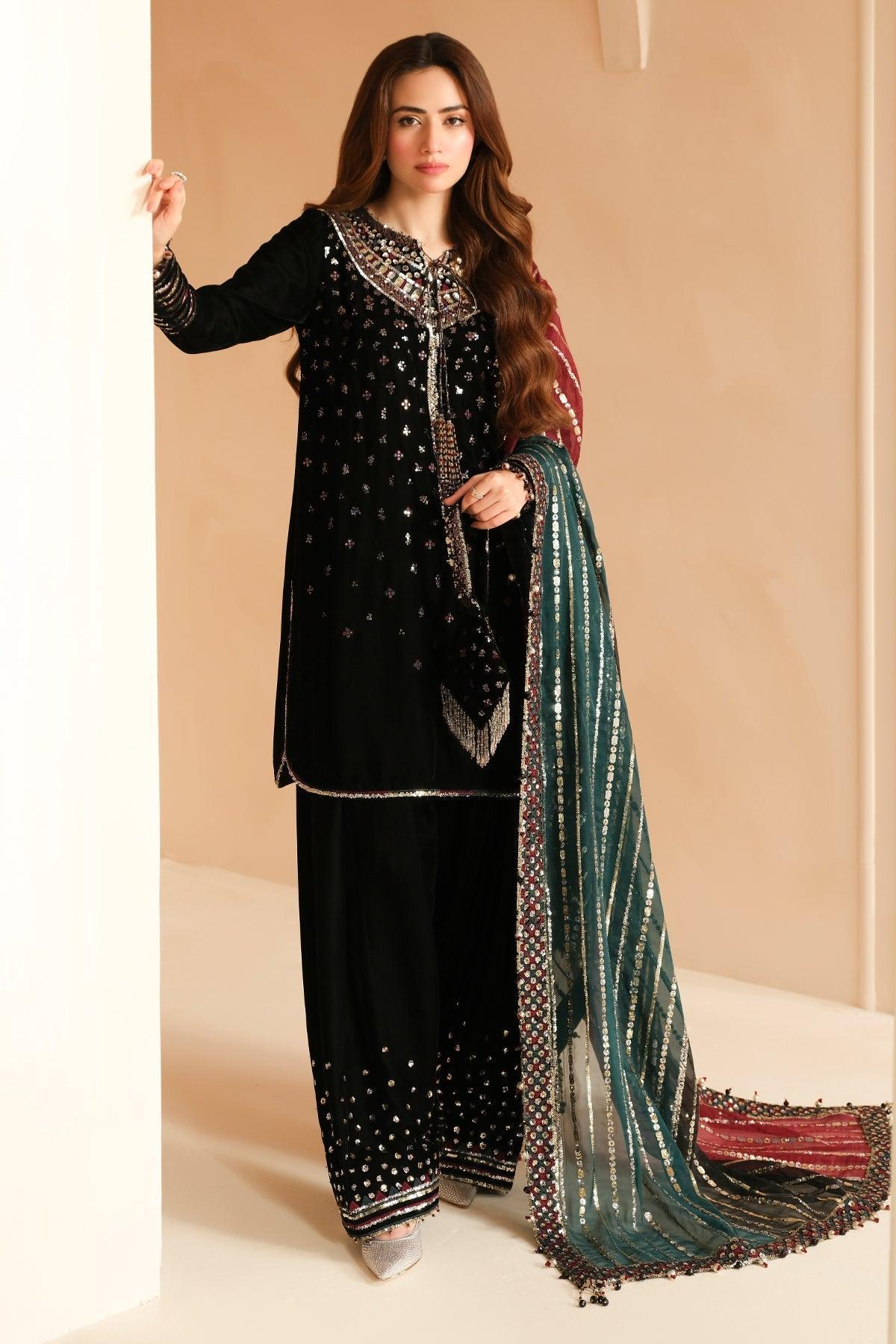 JAZMIN__Embroidered Velvet Formal VF-2037 - House Of Anaya