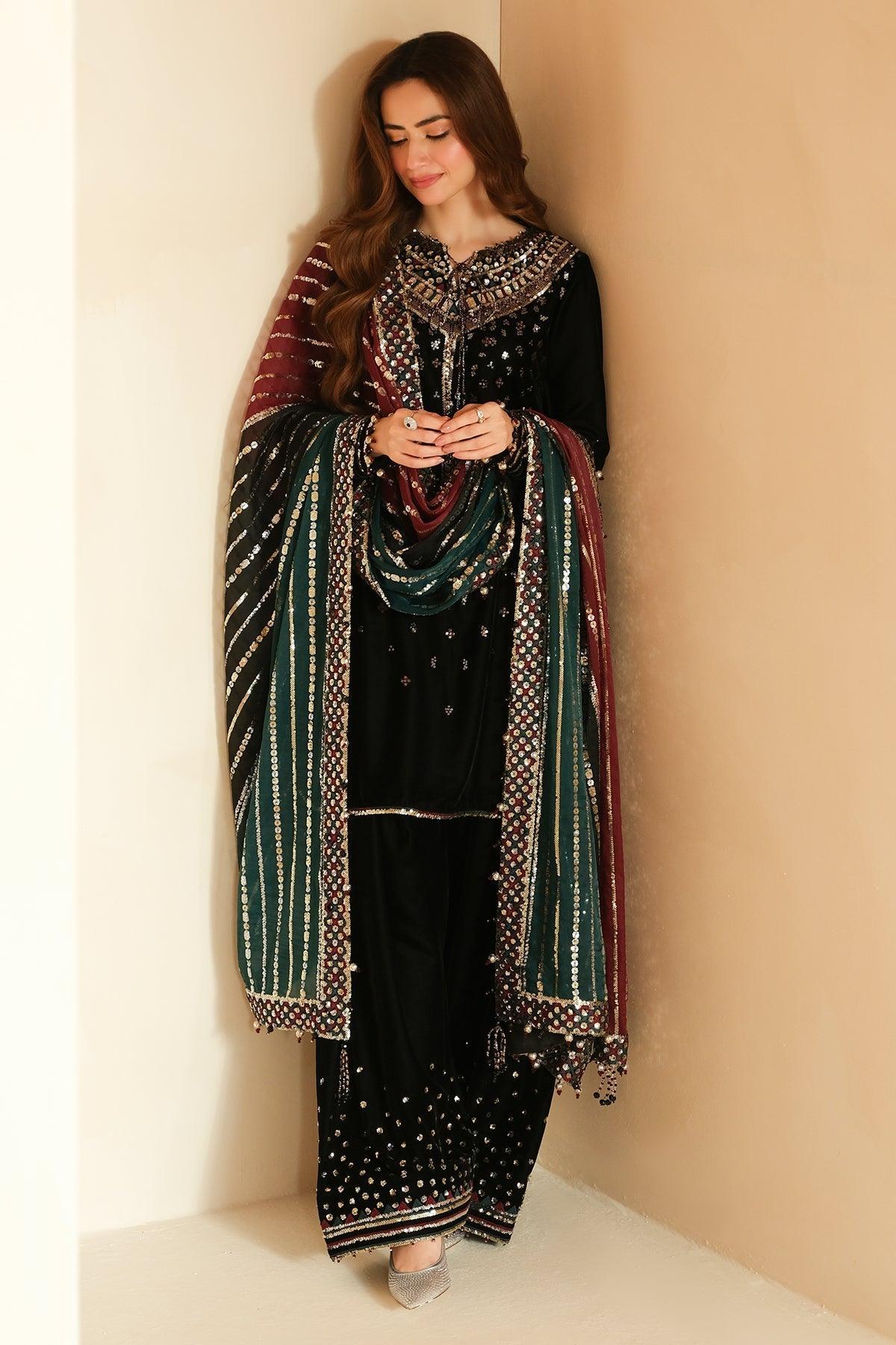 JAZMIN__Embroidered Velvet Formal VF-2037 - House Of Anaya