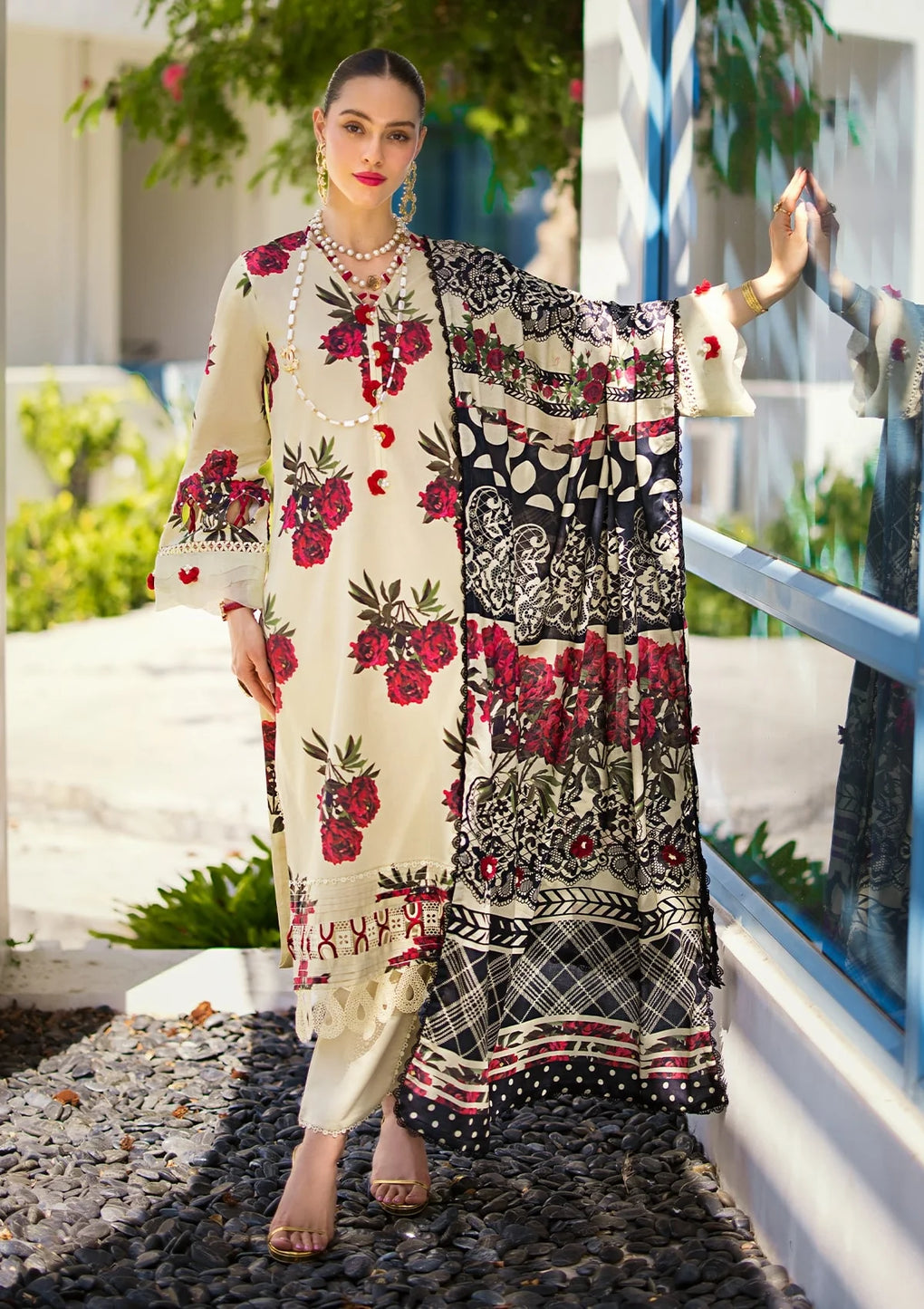 Elaf Premium | Prints Collection 2024 | EOP-03A SWAN - House Of Anaya
