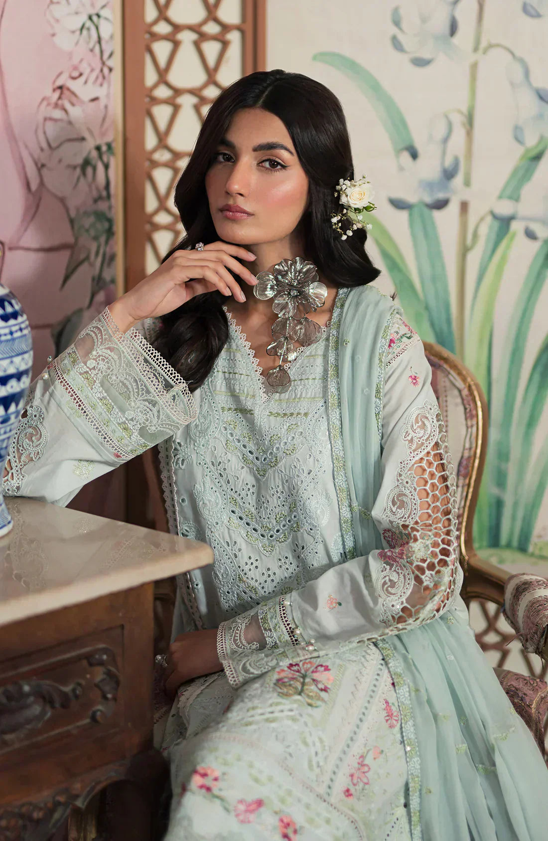 Emaan Adeel | Ayra Luxury Lawn 24 | AR-07 - House Of Anaya
