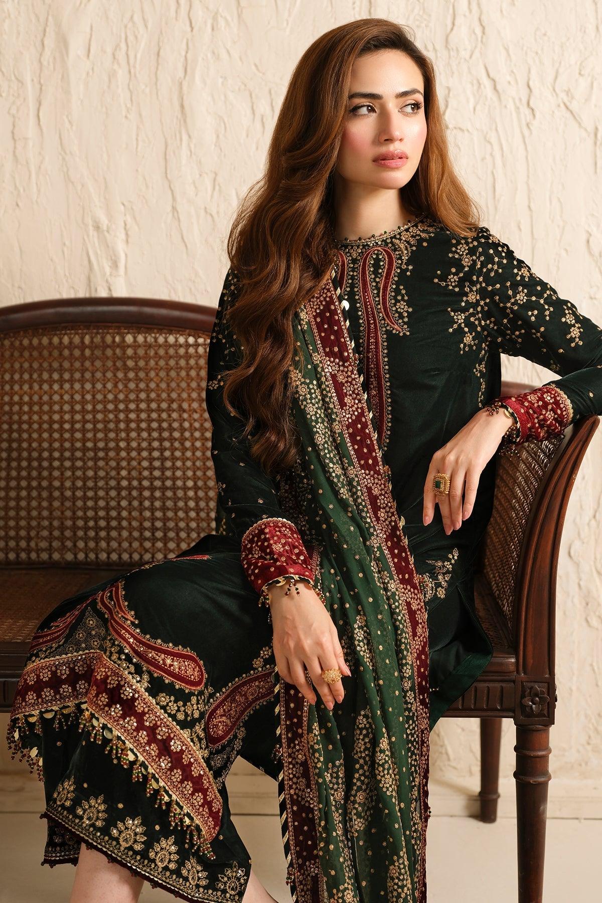 JAZMIN__Embroidered Velvet Formal VF-2034 - House Of Anaya