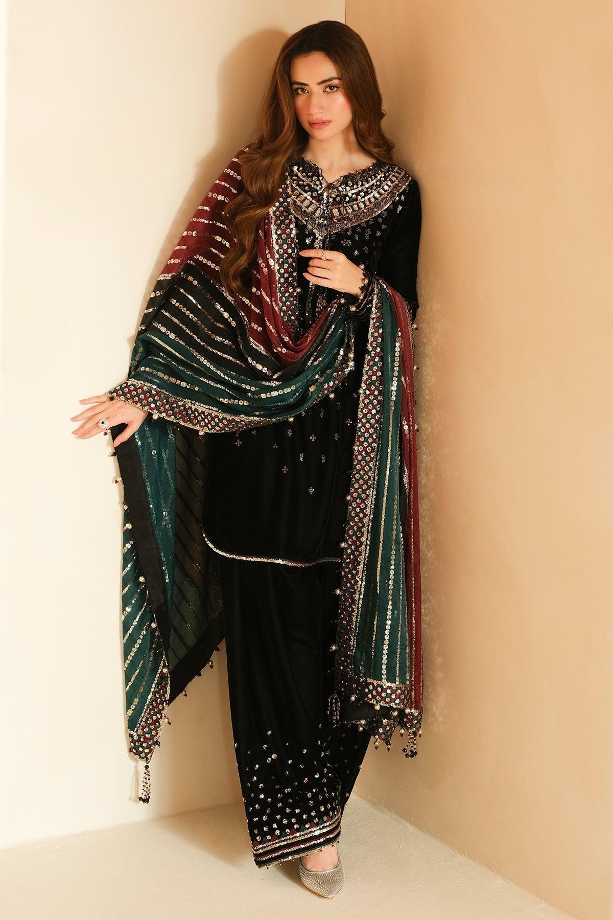 JAZMIN__Embroidered Velvet Formal VF-2037 - House Of Anaya