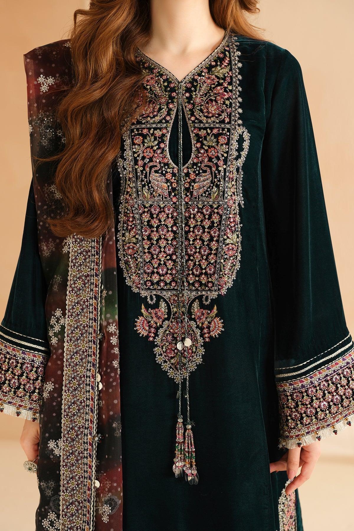 JAZMIN__Embroidered Velvet Formal VF-2039 - House Of Anaya