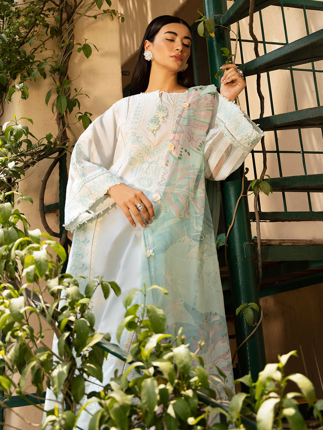 Izel | Dastak Luxury Lawn | FALAK - House Of Anaya