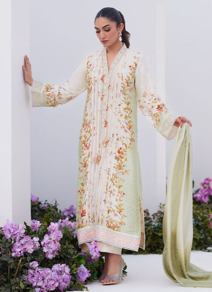 Farah Talib Aziz | Zaza Prints 24 | SAGE TRELLIS SHIRT AND DUPATTA - House Of Anaya