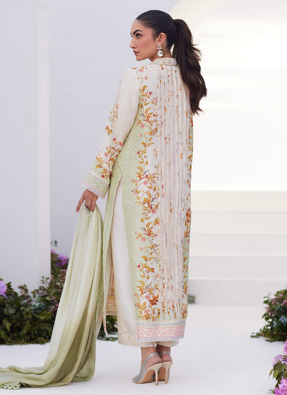 Farah Talib Aziz | Zaza Prints 24 | SAGE TRELLIS SHIRT AND DUPATTA - House Of Anaya