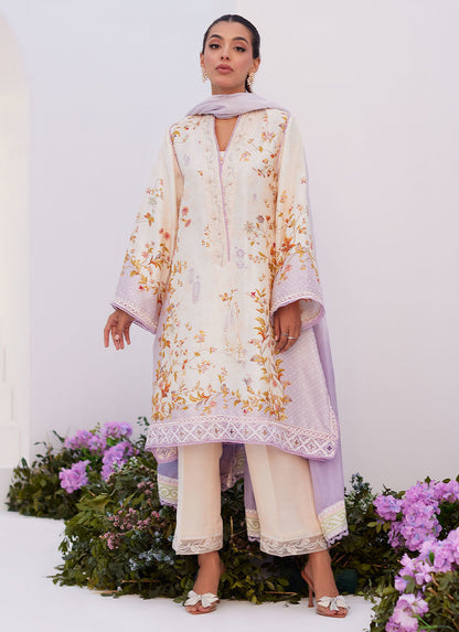 Farah Talib Aziz | Zaza Prints 24 | AMETHYST TRELLIS SHIRT AND DUPATTA - House Of Anaya