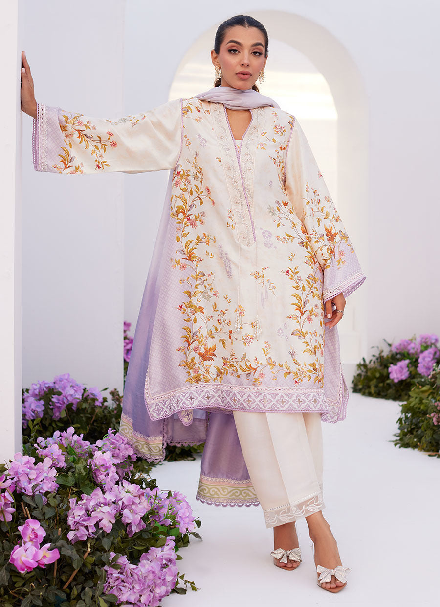 Farah Talib Aziz | Zaza Prints 24 | AMETHYST TRELLIS SHIRT AND DUPATTA - House Of Anaya