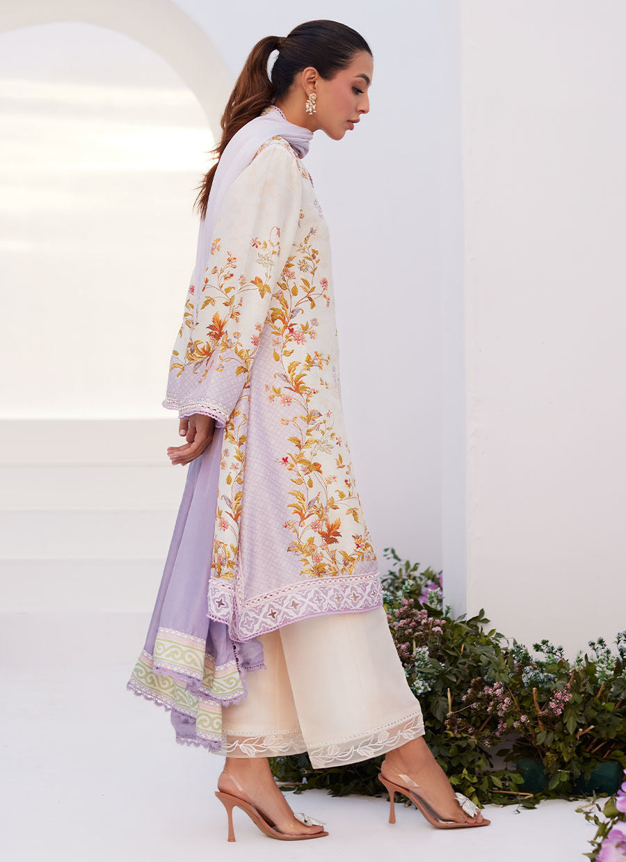 Farah Talib Aziz | Zaza Prints 24 | AMETHYST TRELLIS SHIRT AND DUPATTA - House Of Anaya