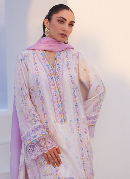 Farah Talib Aziz | Zaza Prints 24 | HEATHER LAVENDER SHIRT AND DUPATTA - House Of Anaya