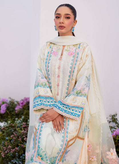 Farah Talib Aziz | Zaza Prints 24 | TURKISH AQUA SHIRT AND DUPATTA - House Of Anaya