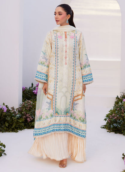 Farah Talib Aziz | Zaza Prints 24 | TURKISH AQUA SHIRT AND DUPATTA - House Of Anaya