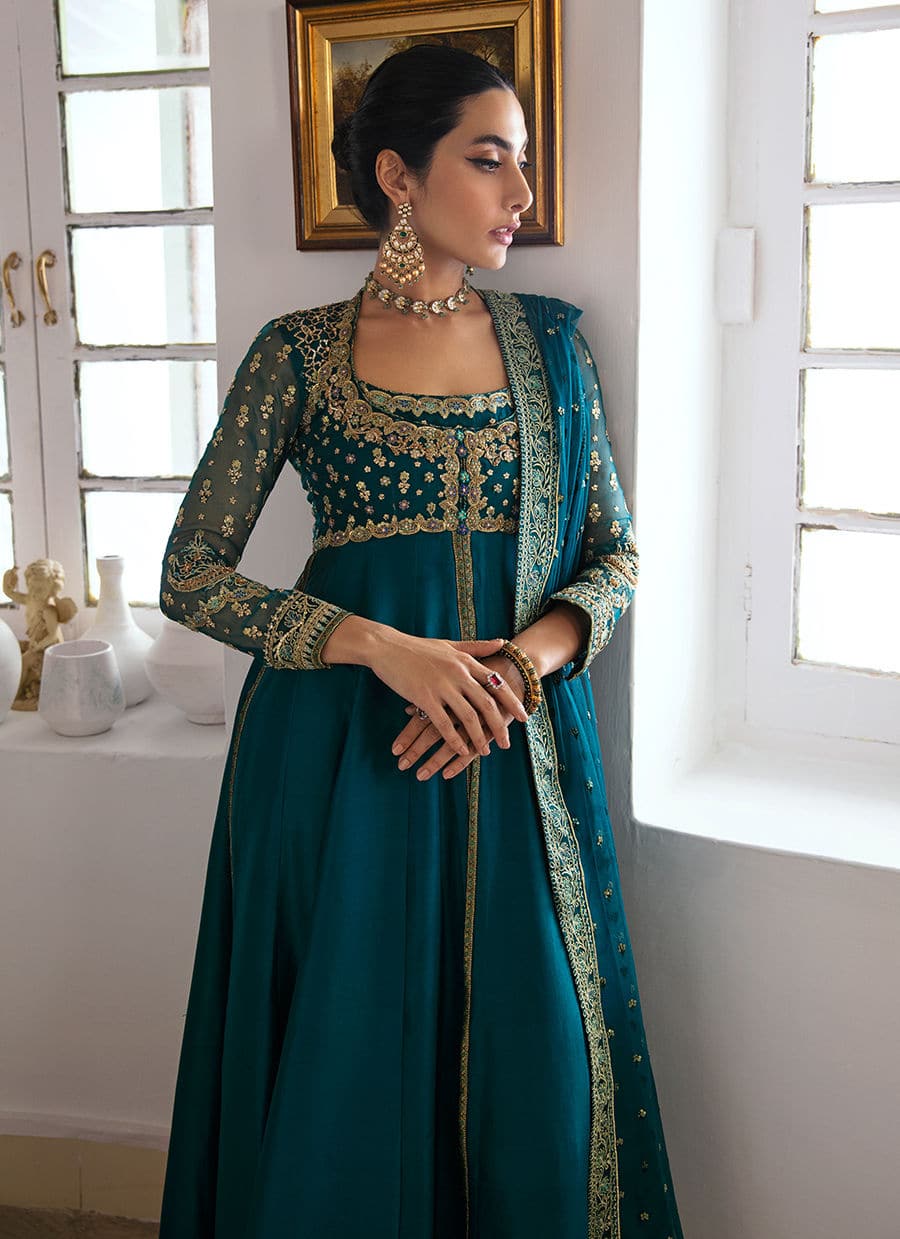 Farah Talib Aziz | Mayna Festive Luxe | AFRA TEAL - House Of Anaya