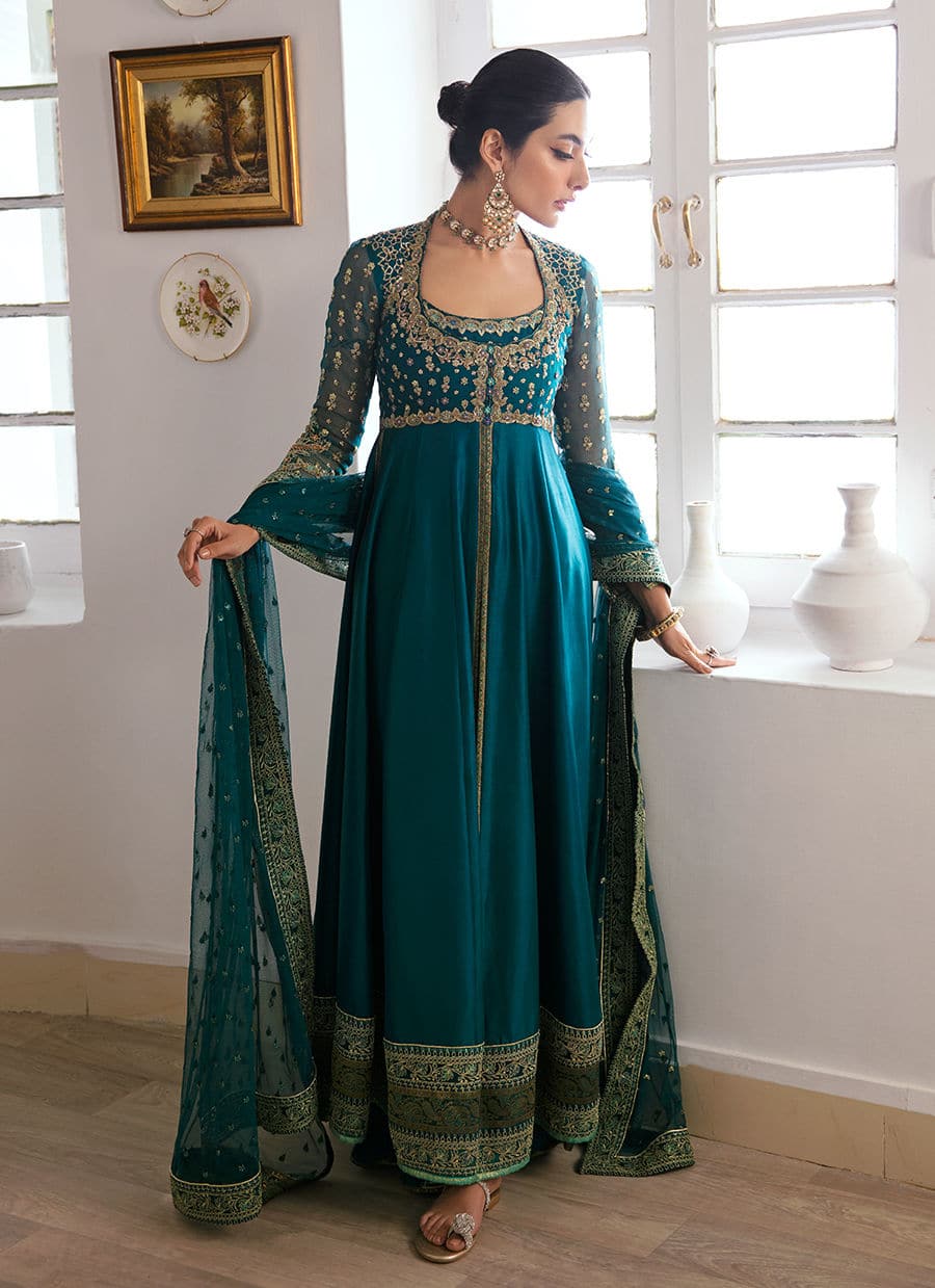 Farah Talib Aziz | Mayna Festive Luxe | AFRA TEAL - House Of Anaya